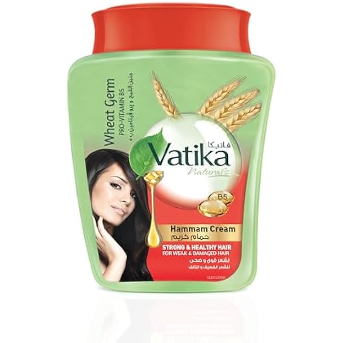 Vatika Naturals Wheat Germ Conditioning Hammam Cream (225g) | Pro-Vitamins B5 | Nourishes Weak and Damaged Hair